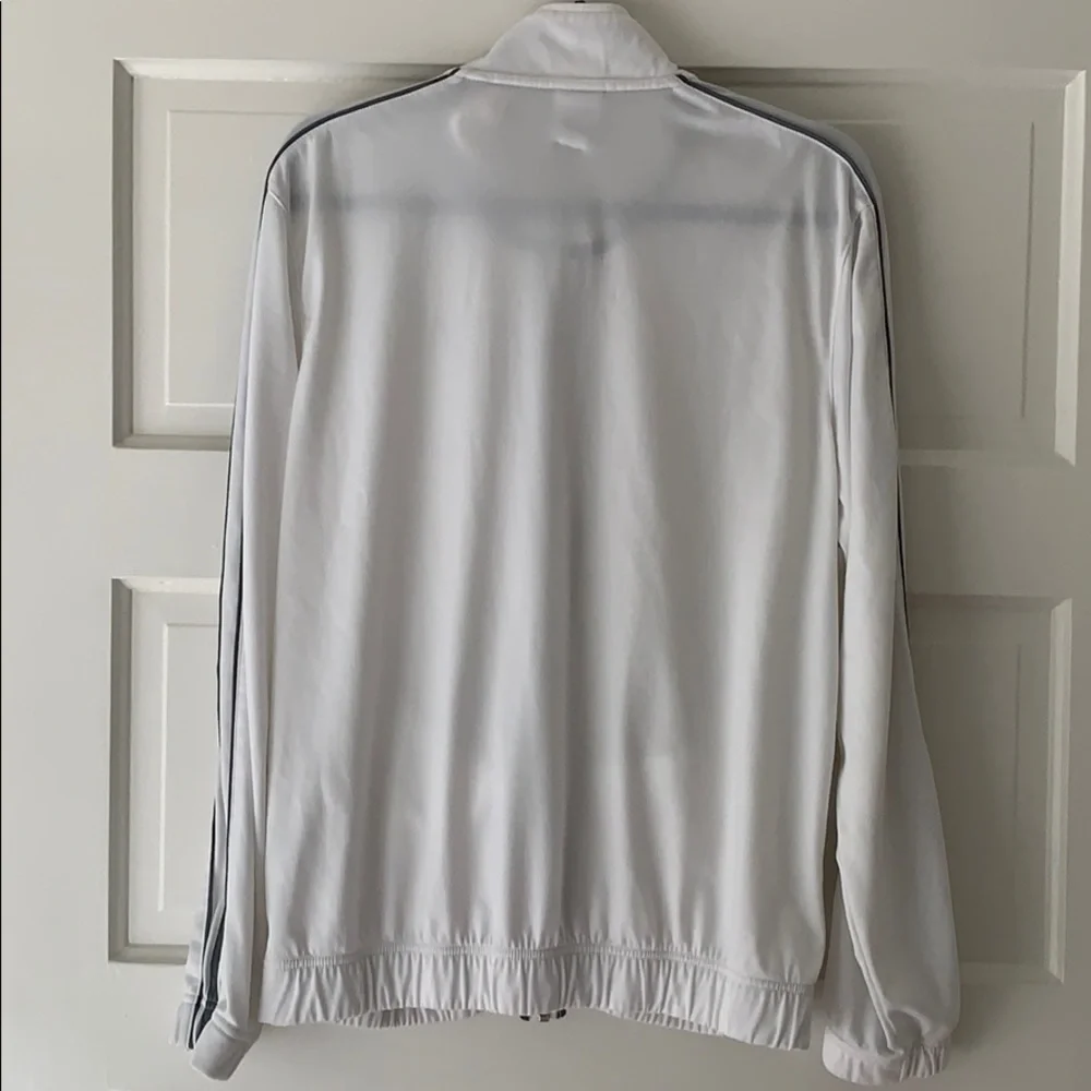 Nike track jacket white w/gray stripes - Picture 4 of 8